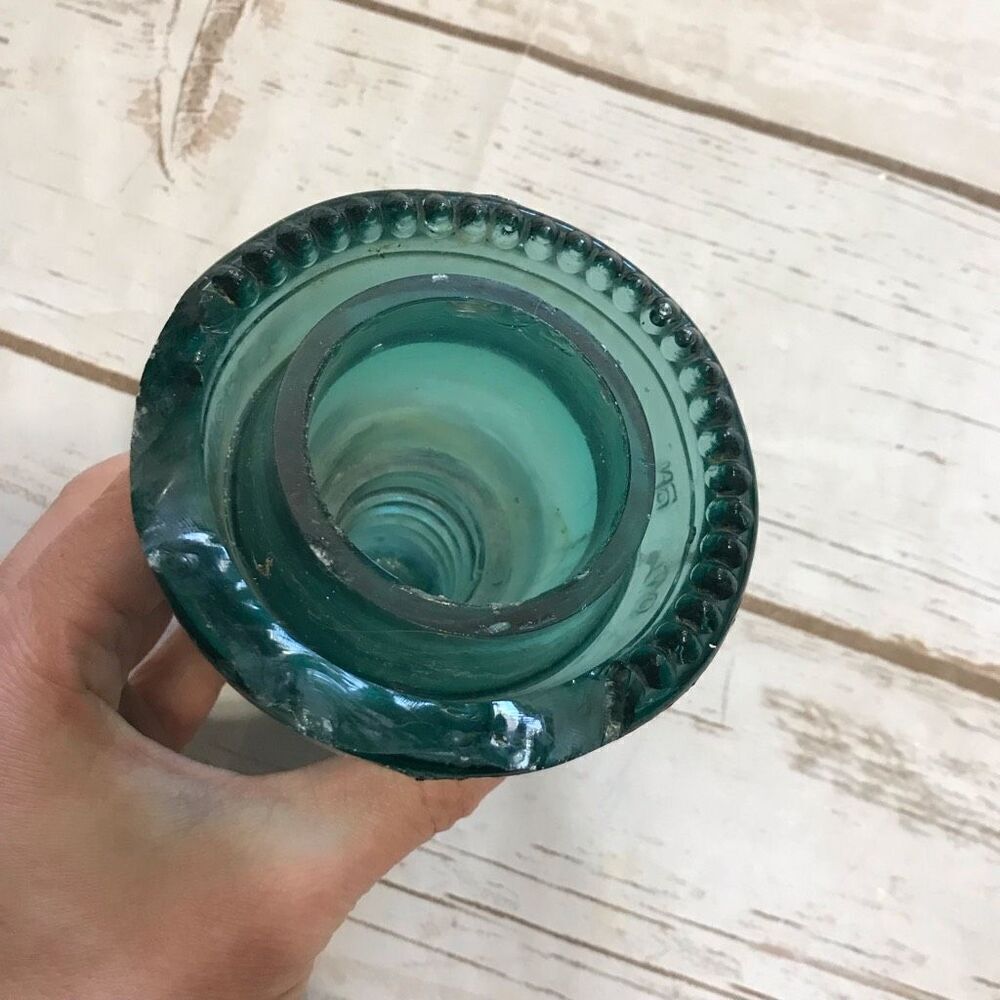 Vintage Hemingway Aqua Blue Glass Insulator no 40 - Picture 8 of 10